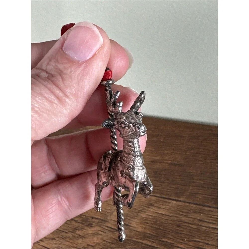 Reindeer Lot | Towle Silverplate USA 1990 & Rustic Metal Jingle Bell Deer